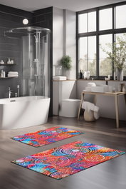 Mijölnir Juego de 2 Alfombrillas de Baño Multicolor CT-5390